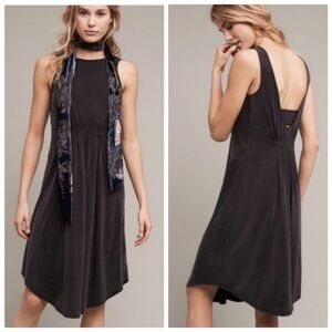 Anthro Moulinette Soeurs Lizzy Open Back Sleeveless Mini Dress Gray Sz M P